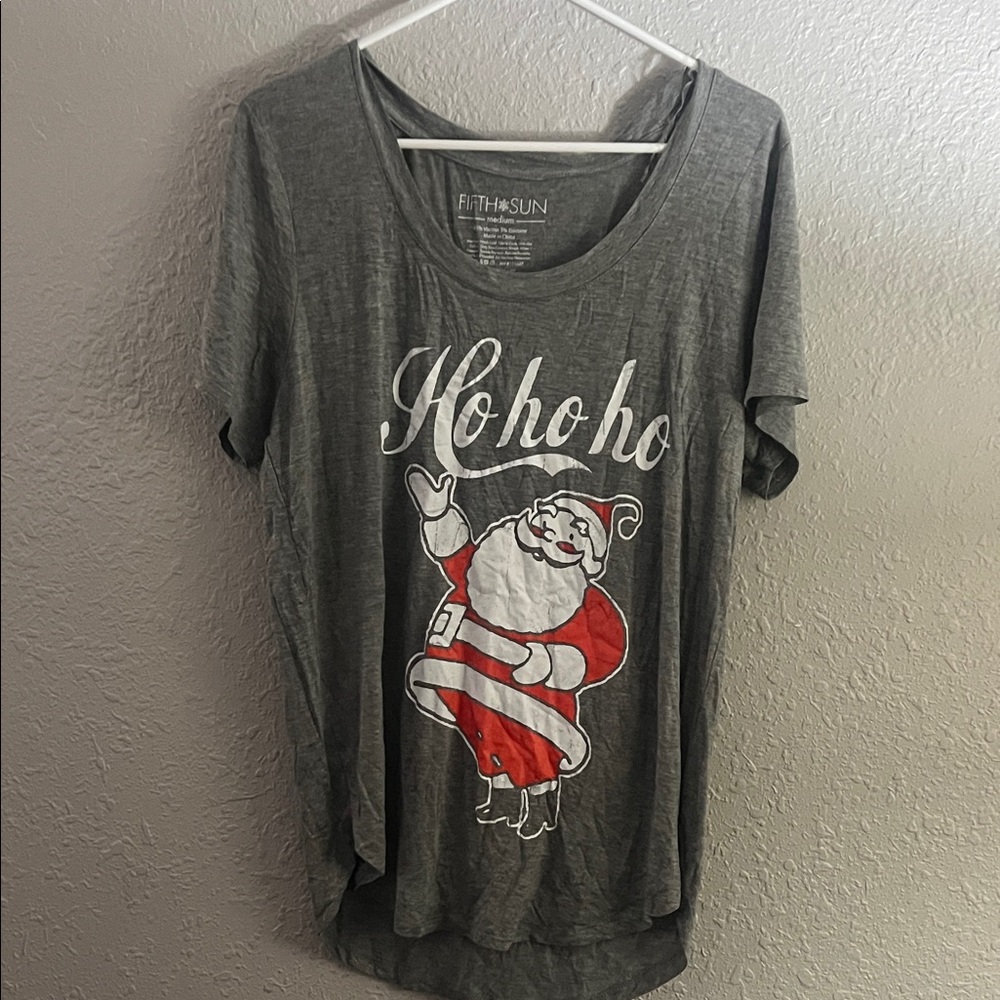 5 for $25

Fifth Sun Gray Ho Ho Ho Santa Tee